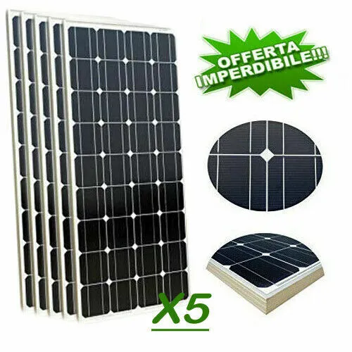 Kit Fotovoltaico 1/2/ 3KW Giornaliero 5 pannelli 100watt Pwm Isola Solare